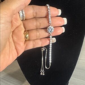 14K WHP Tennis Adjustable Bracelet